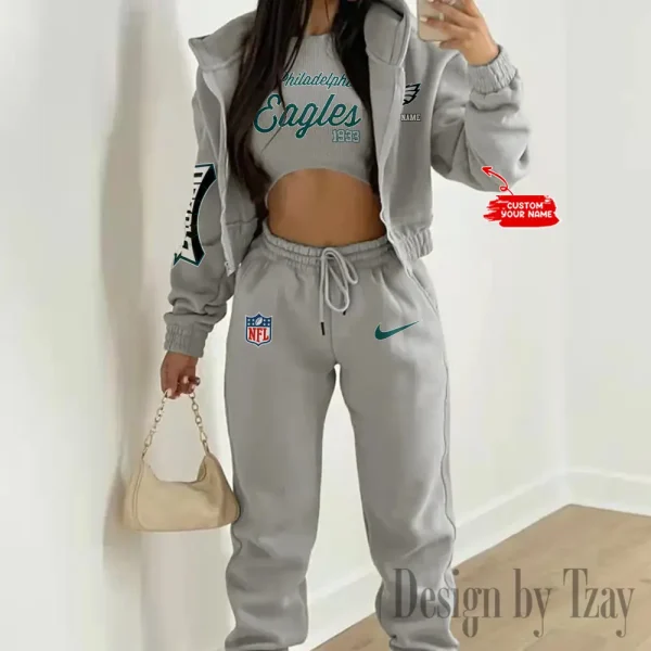 Philadelphia Eagles Women's Outfit Winter Athleisure 3 Piece Set SPTWAL3PS058 - Image 8