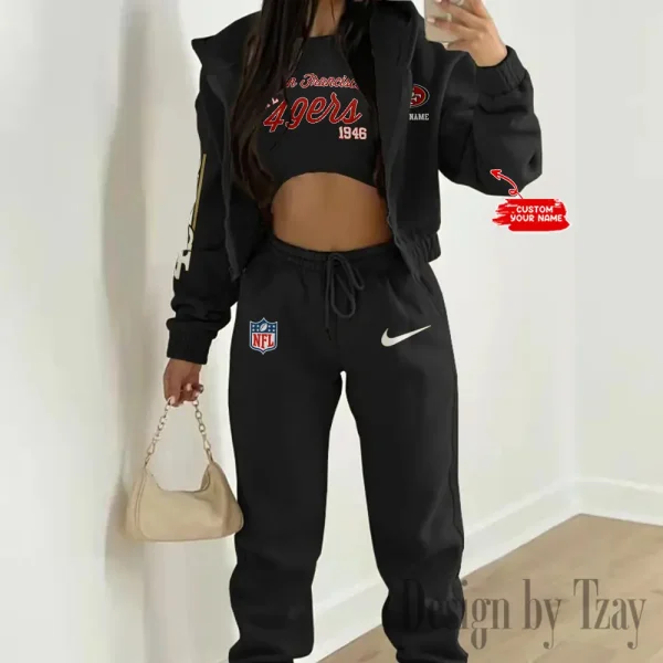 San Francisco 49ers Women's Outfit Winter Athleisure 3 Piece Set SPTWAL3PS060 - Image 2