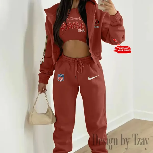 San Francisco 49ers Women's Outfit Winter Athleisure 3 Piece Set SPTWAL3PS060