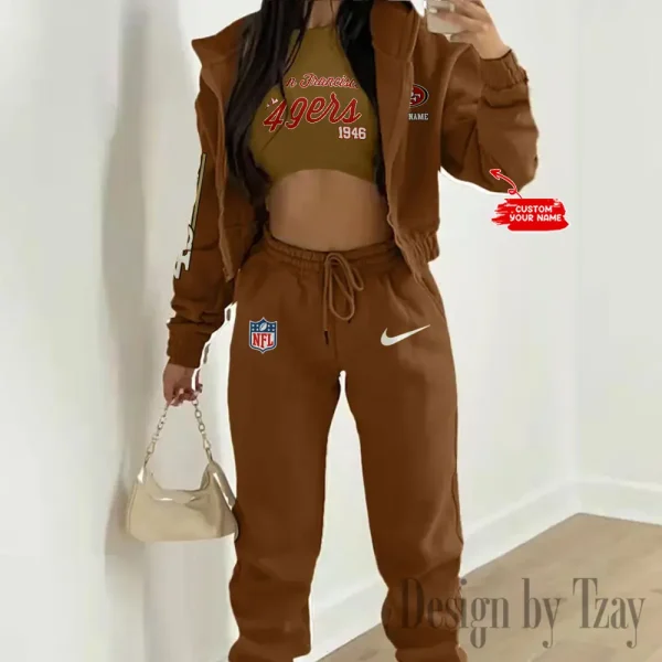 San Francisco 49ers Women's Outfit Winter Athleisure 3 Piece Set SPTWAL3PS060 - Image 9