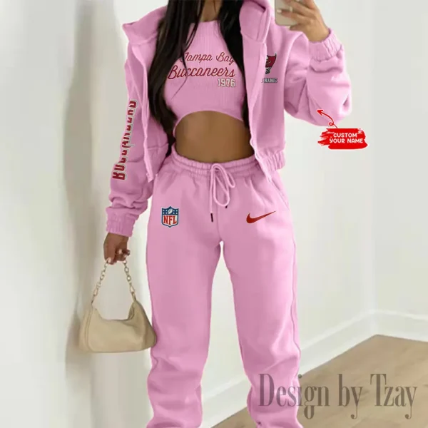 Tampa Bay Buccaneers Women's Outfit Winter Athleisure 3 Piece Set SPTWAL3PS062 - Image 3