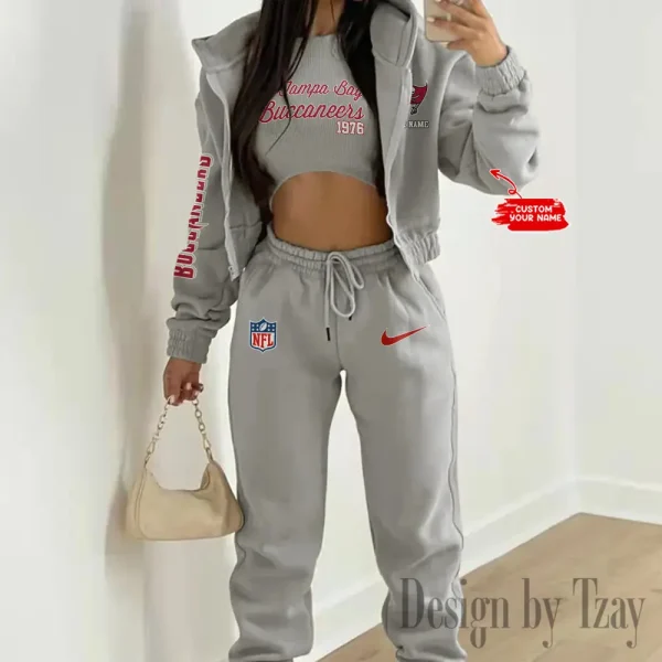 Tampa Bay Buccaneers Women's Outfit Winter Athleisure 3 Piece Set SPTWAL3PS062 - Image 5