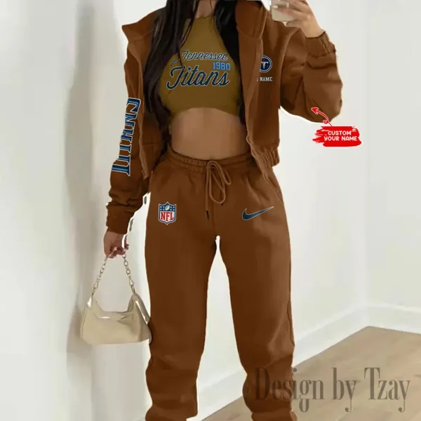 Tennessee Titans Women's Outfit Winter Athleisure 3 Piece Set SPTWAL3PS063 - Image 5