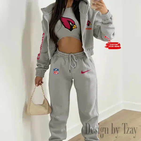 Arizona Cardinals Women's Outfit Winter Athleisure 3 Piece Set SPTWAL3PS066 - Image 3