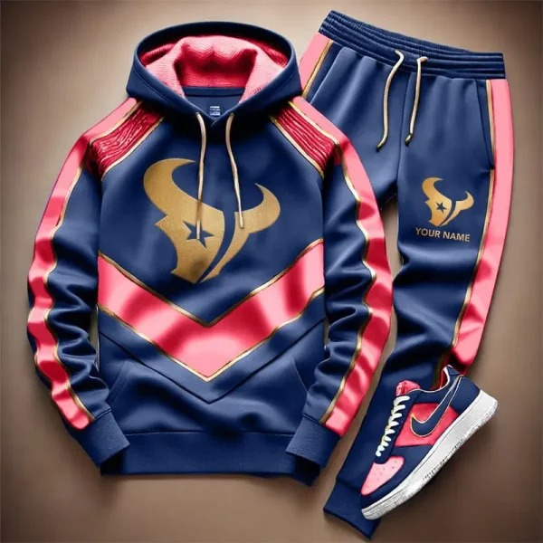 NFL Houston Texans Combo Hoodie Long Pants And AirForce1 Sneakers Gift For Fan