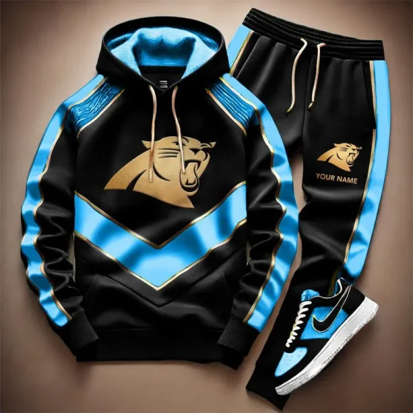 NFL Carolina Panthers Combo Hoodie Long Pants And AirForce1 Sneakers Gift For Fan