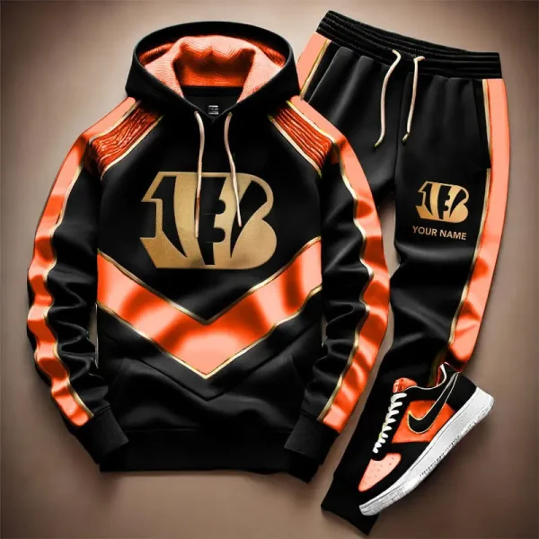 NFL Cincinnati Bengals Combo Hoodie Long Pants And AirForce1 Sneakers Gift For Fan