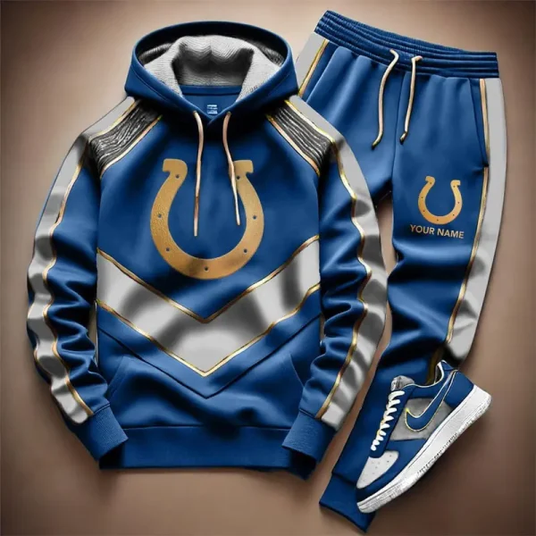 NFL Indianapolis Colts Combo Hoodie Long Pants And AirForce1 Sneakers Gift For Fan