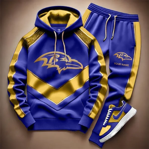 NFL Baltimore Ravens Combo Hoodie Long Pants And AirForce1 Sneakers Gift For Fan