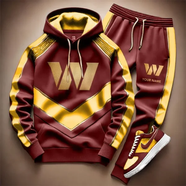 NFL Washington Commanders Combo Hoodie Long Pants And AirForce1 Sneakers Gift For Fan