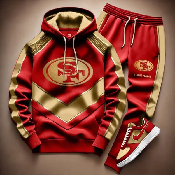 NFL San Francisco 49ers Combo Hoodie Long Pants And AirForce1 Sneakers Gift For Fan