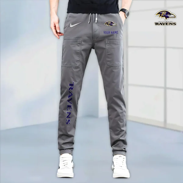 Baltimore Ravens High Stretch Multi-pocket Durable Cargo Pants - Long Custom Name SPTLCP003