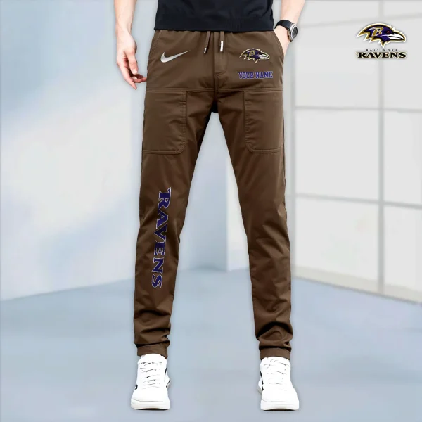 Baltimore Ravens High Stretch Multi-pocket Durable Cargo Pants - Long Custom Name SPTLCP003 - Image 3