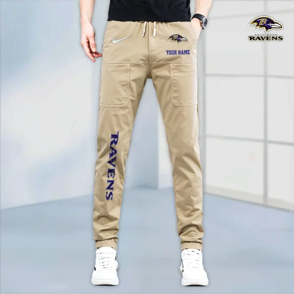 Baltimore Ravens High Stretch Multi-pocket Durable Cargo Pants - Long Custom Name SPTLCP003 - Image 5