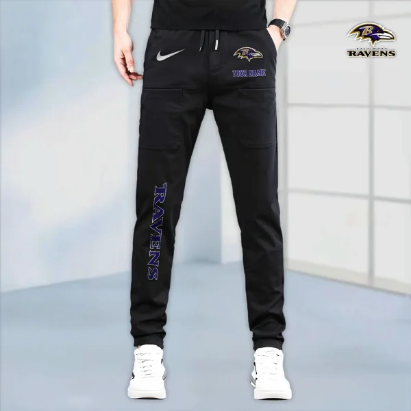 Baltimore Ravens High Stretch Multi-pocket Durable Cargo Pants - Long Custom Name SPTLCP003 - Image 7