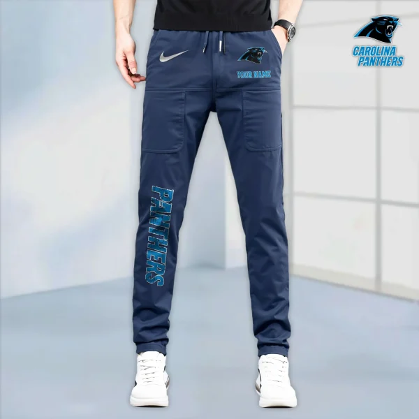 Carolina Panthers High Stretch Multi-pocket Durable Cargo Pants - Long Custom Name SPTLCP005 - Image 3