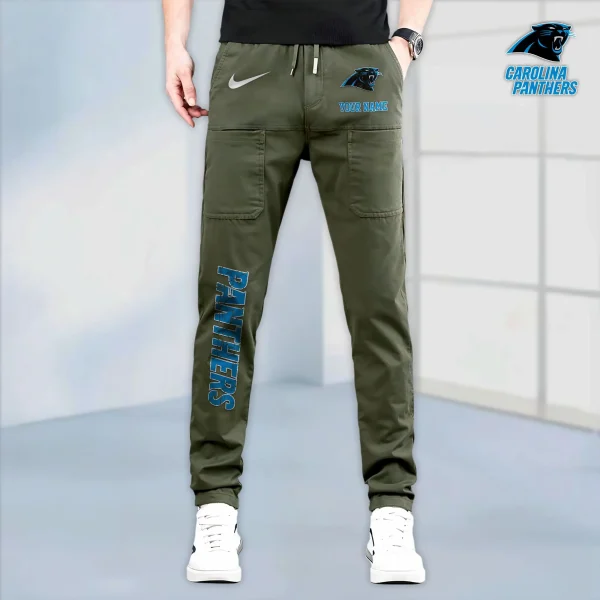 Carolina Panthers High Stretch Multi-pocket Durable Cargo Pants - Long Custom Name SPTLCP005 - Image 5