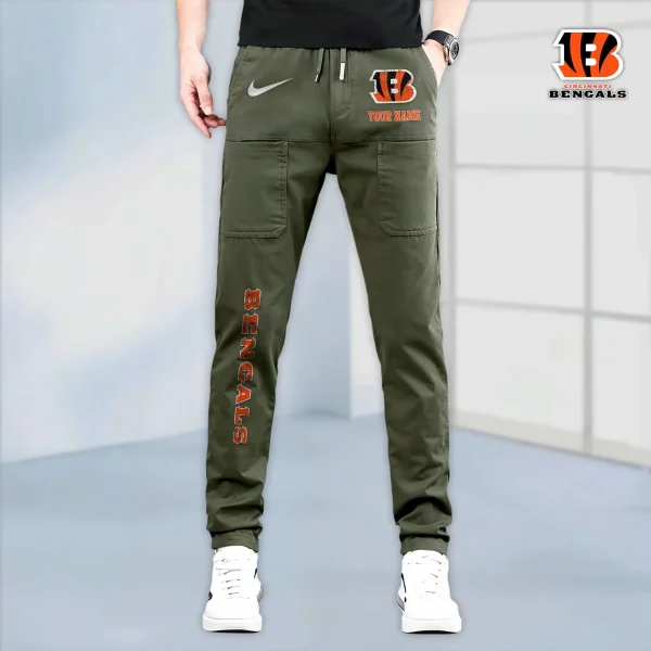 Cincinnati Bengals High Stretch Multi-pocket Durable Cargo Pants - Long Custom Name SPTLCP007 - Image 2