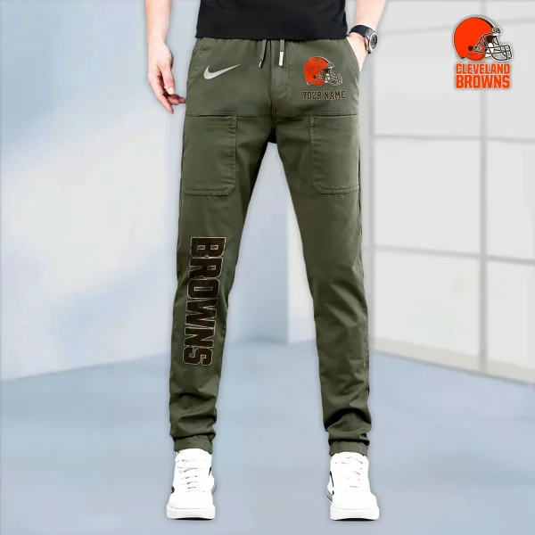 Cleveland Browns High Stretch Multi-pocket Durable Cargo Pants - Long Custom Name SPTLCP008