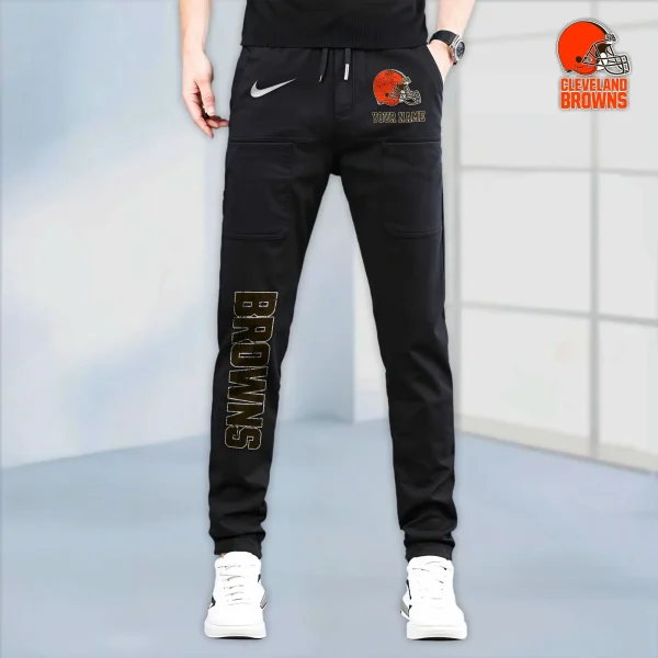 Cleveland Browns High Stretch Multi-pocket Durable Cargo Pants - Long Custom Name SPTLCP008 - Image 2