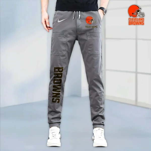 Cleveland Browns High Stretch Multi-pocket Durable Cargo Pants - Long Custom Name SPTLCP008 - Image 3