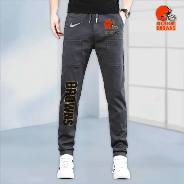 Cleveland Browns High Stretch Multi-pocket Durable Cargo Pants - Long Custom Name SPTLCP008 - Image 4