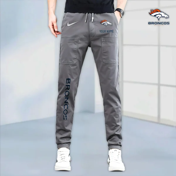 Denver Broncos High Stretch Multi-pocket Durable Cargo Pants - Long Custom Name SPTLCP010