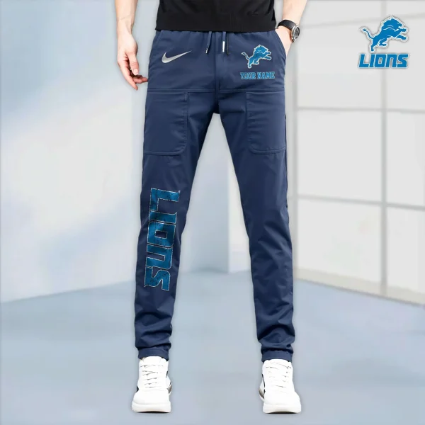 Detroit Lions High Stretch Multi-pocket Durable Cargo Pants - Long Custom Name SPTLCP011