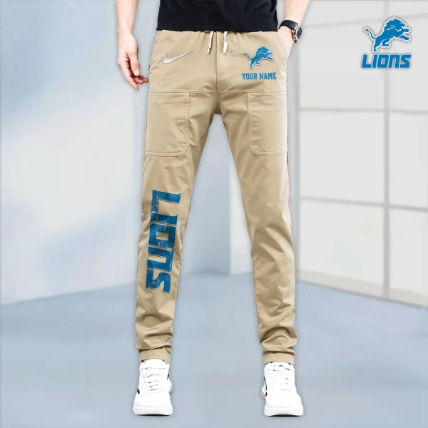 Detroit Lions High Stretch Multi-pocket Durable Cargo Pants - Long Custom Name SPTLCP011 - Image 2