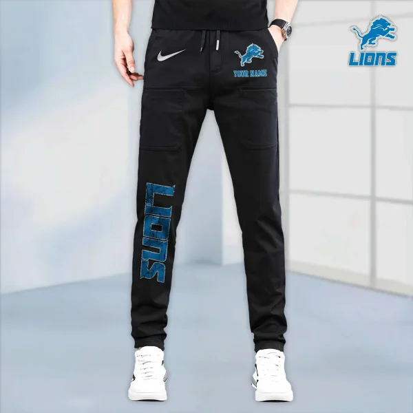 Detroit Lions High Stretch Multi-pocket Durable Cargo Pants - Long Custom Name SPTLCP011 - Image 4