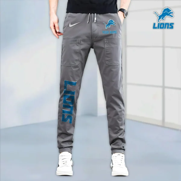 Detroit Lions High Stretch Multi-pocket Durable Cargo Pants - Long Custom Name SPTLCP011 - Image 5