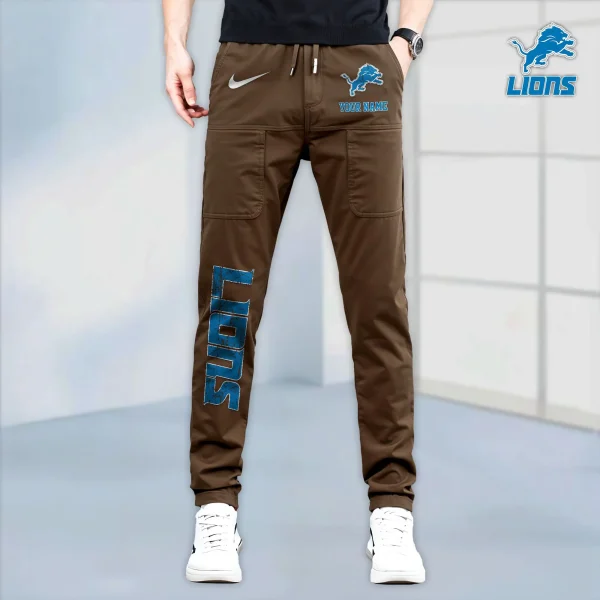 Detroit Lions High Stretch Multi-pocket Durable Cargo Pants - Long Custom Name SPTLCP011 - Image 7