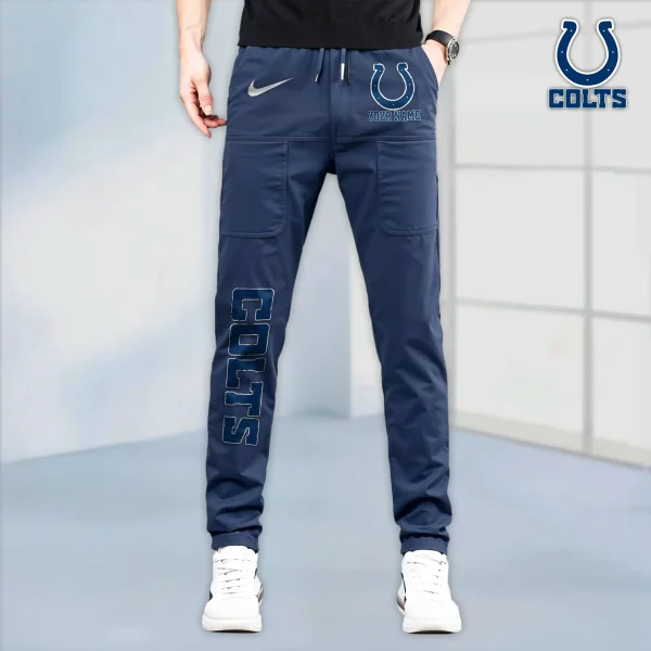 Indianapolis Colts High Stretch Multi-pocket Durable Cargo Pants - Long Custom Name SPTLCP014