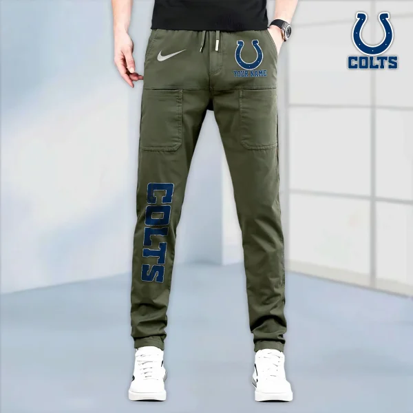 Indianapolis Colts High Stretch Multi-pocket Durable Cargo Pants - Long Custom Name SPTLCP014 - Image 3