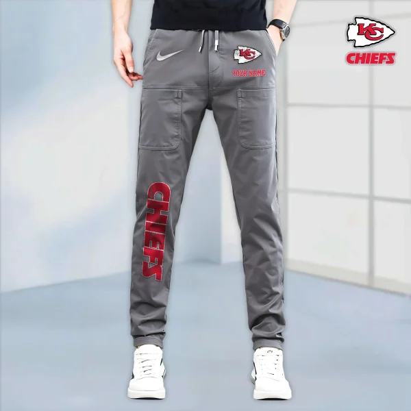 Kansas City Chiefs High Stretch Multi-pocket Durable Cargo Pants - Long Custom Name SPTLCP016