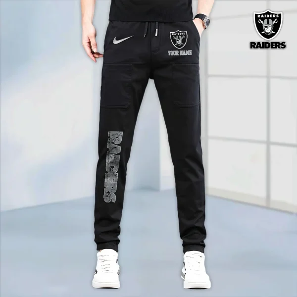 Las Vegas Raiders High Stretch Multi-pocket Durable Cargo Pants - Long Custom Name SPTLCP017