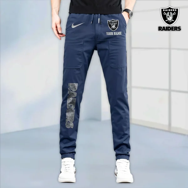 Las Vegas Raiders High Stretch Multi-pocket Durable Cargo Pants - Long Custom Name SPTLCP017 - Image 5