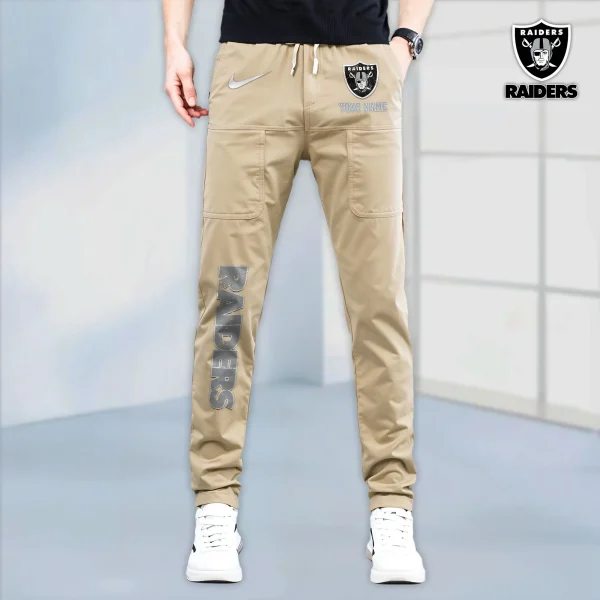 Las Vegas Raiders High Stretch Multi-pocket Durable Cargo Pants - Long Custom Name SPTLCP017 - Image 6