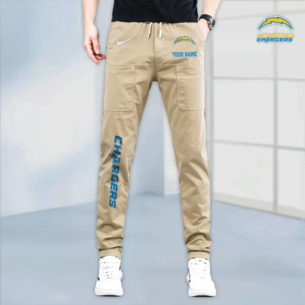 Los Angeles Chargers High Stretch Multi-pocket Durable Cargo Pants - Long Custom Name SPTLCP018