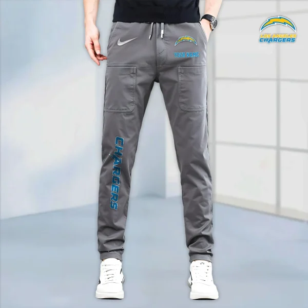 Los Angeles Chargers High Stretch Multi-pocket Durable Cargo Pants - Long Custom Name SPTLCP018 - Image 4