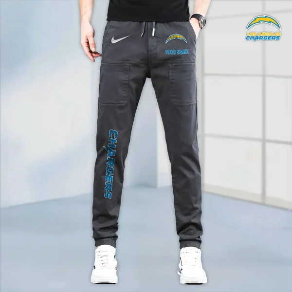 Los Angeles Chargers High Stretch Multi-pocket Durable Cargo Pants - Long Custom Name SPTLCP018 - Image 5