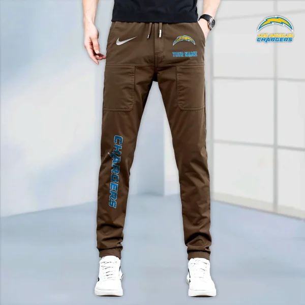 Los Angeles Chargers High Stretch Multi-pocket Durable Cargo Pants - Long Custom Name SPTLCP018 - Image 6