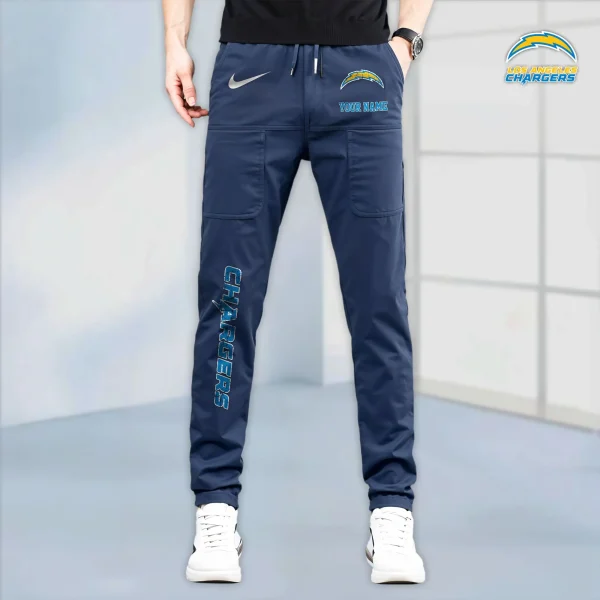 Los Angeles Chargers High Stretch Multi-pocket Durable Cargo Pants - Long Custom Name SPTLCP018 - Image 7