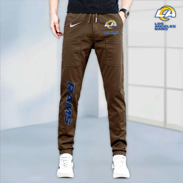 Los Angeles Rams High Stretch Multi-pocket Durable Cargo Pants - Long Custom Name SPTLCP019 - Image 2