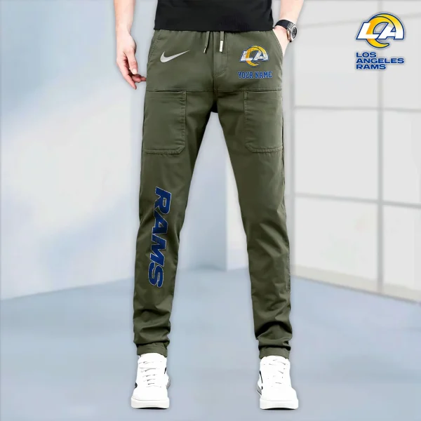 Los Angeles Rams High Stretch Multi-pocket Durable Cargo Pants - Long Custom Name SPTLCP019 - Image 5