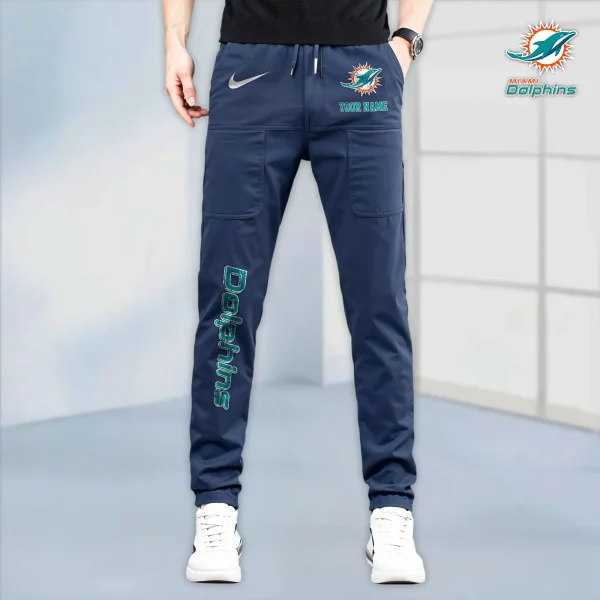 Miami Dolphins High Stretch Multi-pocket Durable Cargo Pants - Long Custom Name SPTLCP020 - Image 2