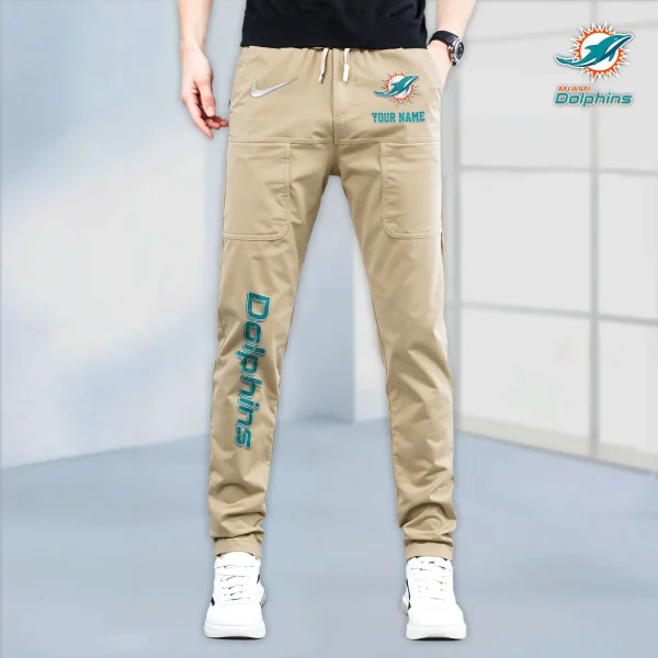 Miami Dolphins High Stretch Multi-pocket Durable Cargo Pants - Long Custom Name SPTLCP020 - Image 3