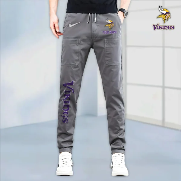 Minnesota Vikings High Stretch Multi-pocket Durable Cargo Pants - Long Custom Name SPTLCP021