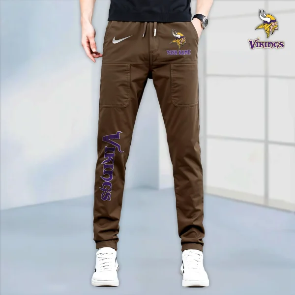 Minnesota Vikings High Stretch Multi-pocket Durable Cargo Pants - Long Custom Name SPTLCP021 - Image 3