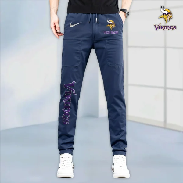 Minnesota Vikings High Stretch Multi-pocket Durable Cargo Pants - Long Custom Name SPTLCP021 - Image 4